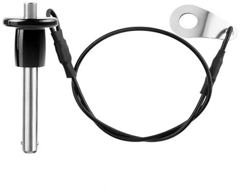 ZOWZEA 304 Stainless Steel Quick Release Pin 0.24 Inch(6mm) Diameter Ball Locking Pin with Push Button Lanyard Cable Usable Length 0.98(25mm)