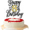 Xsstarmi 1 Pack Happy 8th Birthday Cake Topper Glitter Cheers to 8 Years Cake Pick Ten 8 Fabulous cake decoration for happy 8th Birthday Anniversary Party Supplies Gold