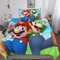 POCHY Luigi's Bettwäsche Set 3D-Druck 2-teilig Weiche Mikrofaser Zeichentrickfilm Bettbezug Mit Reißverschluss Und Kissenbezug Bettwäschegarnitur Für Teenager Jungen Mädchen Single（135x200cm）