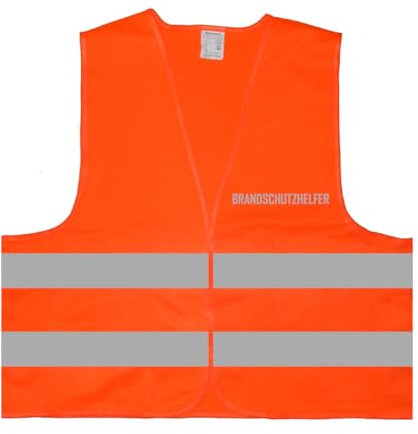 Brandschutzhelfer Warnweste BZW. Signalweste mit reflektierendem Aufdruck - Größe L/XL, Orange