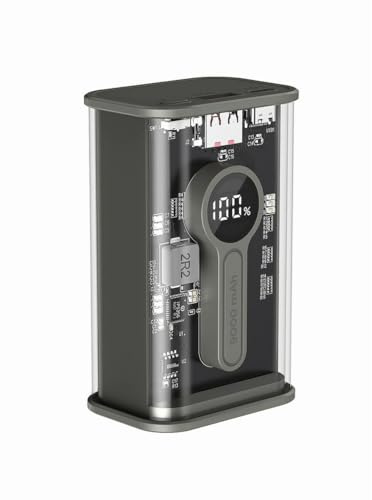 GEMBIRD Powerbank PB09-TQC3-01, schwarz, transparent, 9000 mAh