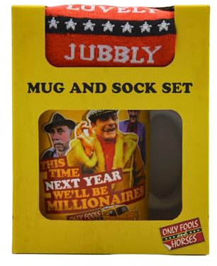 HOX 94408 Only Fools and Horses Character Mug and Socks Gift Set, Ceramic
