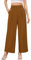 Missufe Lange Gerade Hose Plissee Arbeitshose Damen Hohe Taille Straighthose Business Hosen mit Taschen (Kaffee, groß)