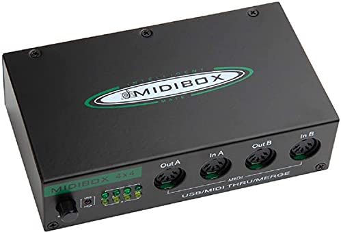 iFutniew MIDI Box Instrumentos musicales USB MIDI Interfaz Merge Thru Box 64 canales MIDI