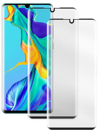 Protector de Pantalla Huawei P30 Pro Accesorios, 2 Piezas Vidrio Cristal Templado, 3D Cobertura Completa, Dureza 9H, Anti-Rasguños, Alta Definición, HD Protección Film