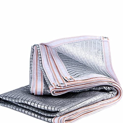 Filet D'ombrage en Aluminium Réfléchissant À 85% Voile D'Ombrage Couvert Végétal Toile Pergola Bâche en Maille pour Voiture/Chien/Serre/Jardin/Pergola(Size:1x1.0m/3.3x3.3ft)
