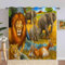 ANHOPE Safari Tier Löwe Elefant Hirsch Blickdichte Gardinen mit Ösen Kinder Jungen Mädchen Thermo Vorhänge Wohnzimmer Schlafzimmer Verdunklungsvorhänge 2er Set H 229 x B 140 cm