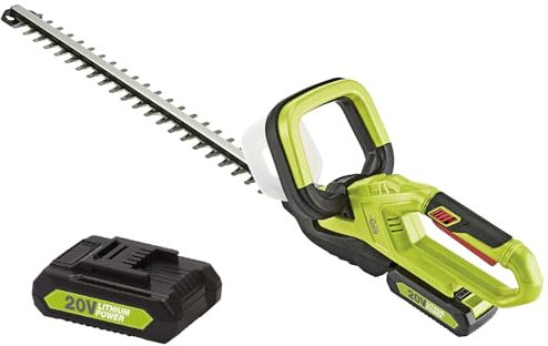 Garden Gear 20V Cordless Hedge Trimmer 2x Lithium-ion Rechargeable Battery Packs, Lightweight, Maximum Cutting Length 520mm