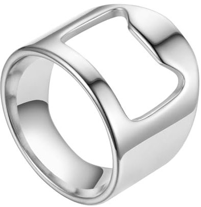 Anello apribottiglie, creativo strumento per birra, elegante anello da in acciaio al titanio, apribottiglie portatile creativo per baristi