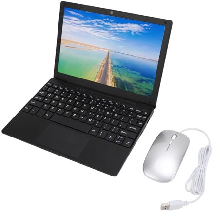 Tonysa Laptop da 10,1 Pollici, Laptop Mini Sottile con Processore Quad Core a 64 Bit A133, per system Android 12.0, Schermo IPS 1280x800 PC con Tastiera per Studio, Lavoro (Spina