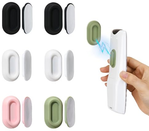 XYOFUN Magnetic Remote Control Holder Wall Mount - 6 Pcs No Drill Self-Adhesive Organizer for Air Conditioner & TV Remotes, Storage Caddy for Televisions Backside - White&Black&Pink&Green