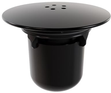 SVNR Universal Bodenablauf mit Geruchsverschluss und Abdeckung, Edelstahl 304 und ABS, für Dusche und Badewanne (H 95mm/Ø 115mm, Schwarz)