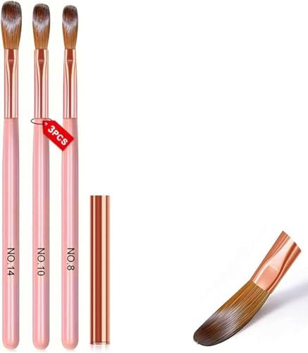 3 Pcs Acrylic Nail Brush Set for Acrylic Powder & Gel Nails – Professional Nail Art Brushes for Sculpting, Detailing, and Design