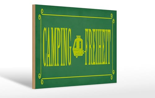 Femer Holzschild Spruch 12x18 cm Camping Freiheit Schild