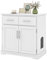 SOARS Katzenschrank, Katzenklo Schrank 3 in 1 mit 2 Türen und 2 Schubladen, Anti-Kipp-Vorrichtung & Seiteneingang, Katzenhaus Katzenhöhle Katzenkommode für Innenbereich, 80 x 45 x 80 cm