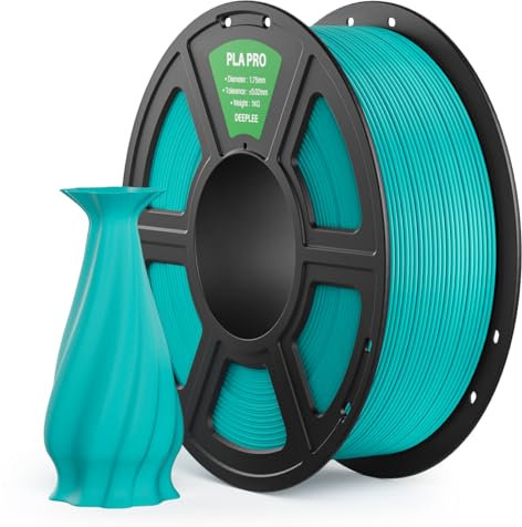DEEPLEE PLA PRO Filament 1.75mm, Stärkere Zähigkeit 3D Drucker Filament, PLA Filament Maßgenauigkeit ±0.02 mm, Sauber gewickelt, für die meisten FDM 3D Drucker, Türkis 1KG