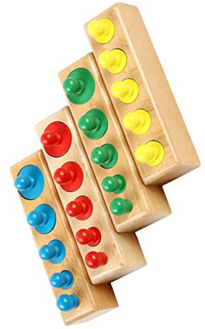 CIYODO 1 Satz Sockel zylindrisches kinderspielzeug für Fantasie im Kindergarten Steckspielzeug Familienspielzeug mit Knaufzylindern hölzern Colorful