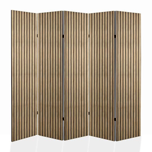 framed concept Paravent Raumteiler | Holzrahmen | 225x172 cm, 5-teilig einseitig, Sichtschutzwand