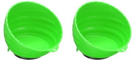 sourcing map 2pcs Magnetic Nut Cup Set 6 Cup Diameter Magnetic Parts Tray Holder ABS Plastic Parts Organizer Kit for Holding Socket Screw Nuts Bolts Pin Washers Metal Parts, Green