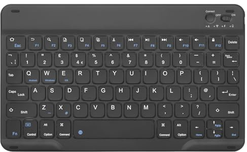 Rii Mini Wireless Keyboard for Windows/Android/Mac OS/Smart TV,Rechargeable Bluetooth Keyboard with Backlit, Ultra Slim Portable Design, UK Layout,Black