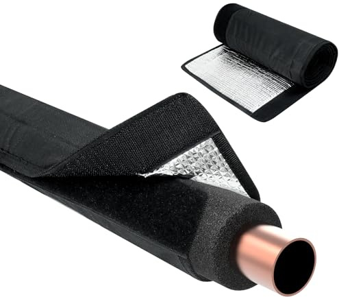 3 Layers HVAC Copper Pipe Insulation Cover - 76.7×11.8 Inch 600D Oxford AC Pipe Insulation Wrap, Flexible Copper Line Protection Sleeve for Central Air Conditioning Mini Splits