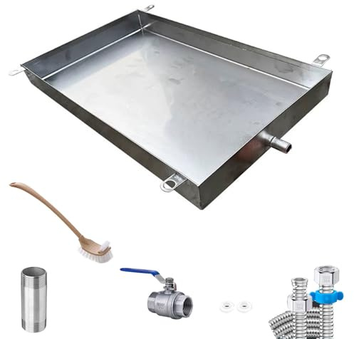 DECAKE 304 Stainless Steel Air Conditioner, Water Tray, Tray with Drain Hole and Hose, Window AC Condensing Unit(70x30x4cm/28x12x1.6in)
