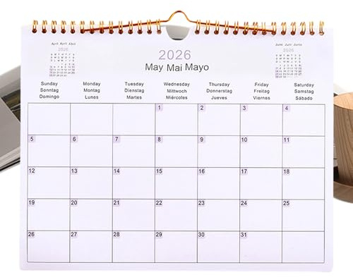Kalender 2026 - 12-Monats-Wandplaner Kalender, Familienplaner, Haushalt & Schulplanung, Terminplaner | Monatlicher Organizer mit großen Blöcken für Notizen, Termine
