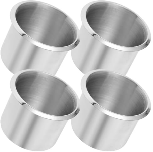 Cabilock Porte-gobelet INOX Encastré 4 Pièces pour Bateau Support Boissons Acier Inoxydable Usage Nautique Camping-Car Navigation