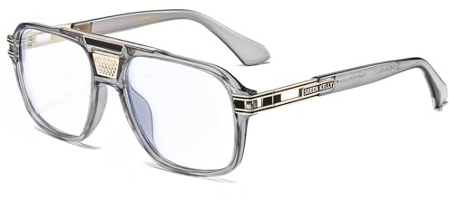 SHEEN KELLY Retro Pilot Anti-blue Light Eyewear Men Trendy Fashion Square Metal Black Glasses Frame Designer 80s 90s