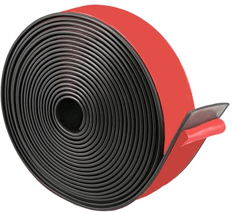 Self Adhesive Rubber Strip, 10mm(W) x 2mm(T) x 4m(L) Neoprene Rubber Seal Strip with Adhesive Backing Rubber Tape Roll for DIY Gaskets, Pads, Crafts, Flooring Protection, Support, Leveling