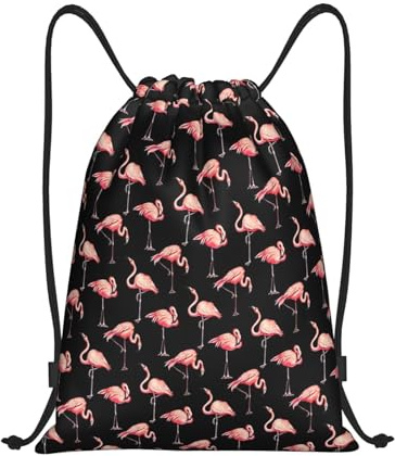 Flamants Roses Homme Femme Gym Sack Réglable Sacs De Sport Pliable Sac À Dos À Cordon Pour Gymnastique Plage Natation Piscine