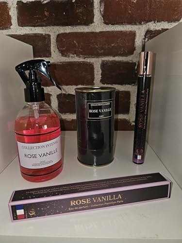 Lot 100% rose et vanille : 3 pièces : 1 spray interieur, 1 parfum 50ml et 35ml