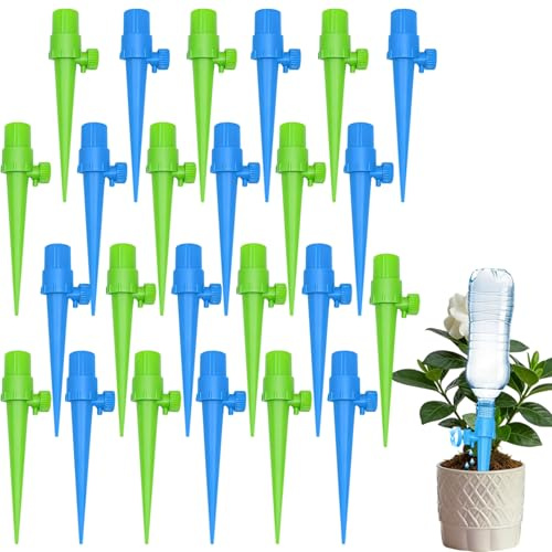 12/24 Piezas Goteo Automático Plantas Set, Riego por Goteo, Sistema de Riego por Goteo Anti-fugas, Para Plantas Interior Jardín