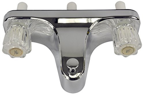 Danco Mobile Home RV Tub Shower Center-Set Faucet, 8 inch, 2-Handle, Chrome with Clear Acrylic Handles (33156X)