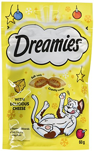Dreamies Cat Treats, Tasty Snacks with Tempting Cheese, 8 Pouches of 60 g