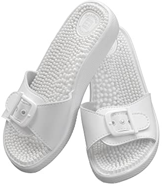 MEDOSAN Massage-Pantolette | weiß | Größe 37 | Unisex | mit Massagenoppen | für Sauna und Nassbereich