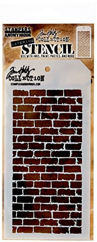 Art Gone Wild Stampers Anonymous Tim Holtz Schablonen Mauersteine, Synthetic Material, durchsichtig, 30.5 x 12.7 x 0.2 cm