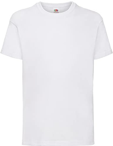 Fruit of the Loom T-Shirt Bambino, Bianco (White), 3-4 Anni (Manufacturer Size:22)