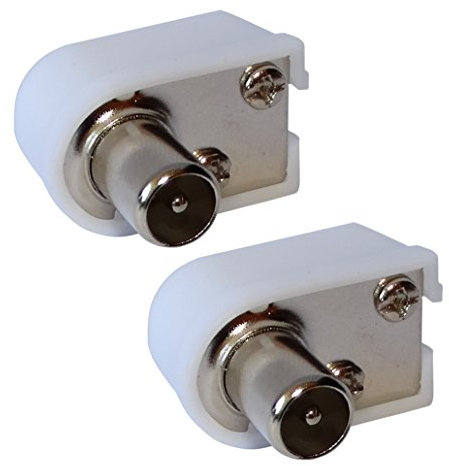 AERZETIX: 2X Connecteur prise - fiche antenne - TV coudée - 9,5mm - IEC 169-2 télé coaxial - pour rallonge - C11283