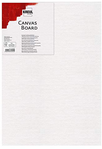 Kreul 602430 - Canvas Board, ca. 24 x 30 cm groß, Malkarton für Acryl- und Gouachefarben, mit Leinwand kaschiert, ideal für Einsteiger