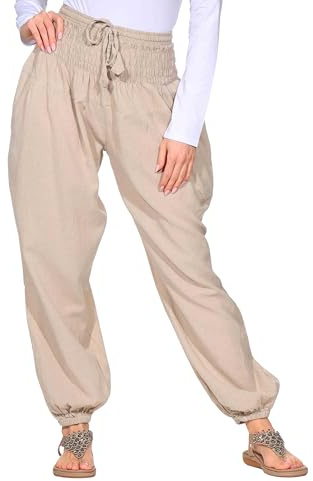 Kunst und Magie Damen Pluderhose Haremshose Sommerhose Hippie Goa Wellness Yoga