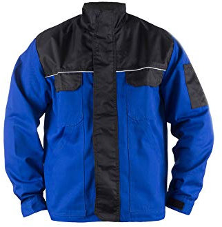 TMG® Arbeitsjacke Herren mit reflektierenden Streifen | strapazierfähig & atmungsaktiv | multifunktional | blau XL