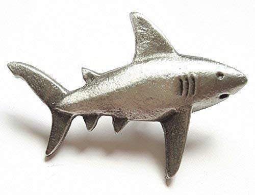 Shark Marine/Sea Life handgefertigt aus Englisch Zinn Anstecknadel + 59 mm Badge + Geschenk Tüte