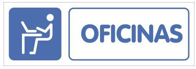 S21 Señalización PLA029.GN - Señal de oficinas multicolor