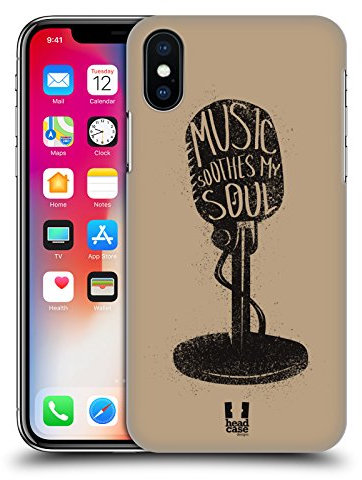 Head Case Designs Microfono La Forza della Musica Custodia Cover Dura per Parte Posteriore Compatibile con Apple iPhone X/iPhone XS