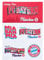 FC Bayern München Aufkleberkarte - Bunte Schriftzüge & Logo - 5er Set Aufkleber Sticker FCB