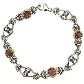 Gerry Eder 41.0195 Damen Armband Sterling-Silber 925 Silber Rot Granat 19 cm