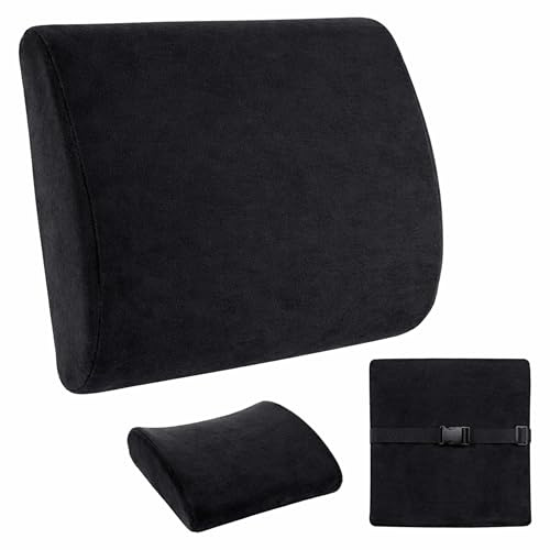 ADEPTNA Memory Foam Ergonomic Back Support Pillow Cushion - Posture Therapy Therapeutic Orthopaedic Instant Pain Relief Comfortable Pillow for Home Office Car Armchair Wheelchair Sofa