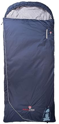 Grüezi bag Biopod Wolle Murmeltier Comfort XXL Links Schlafsack, Almwolle, bis 191 cm Körpergröße, 1600g, Packmaß Ø21x35 cm, Camping/Hütte/Zelten