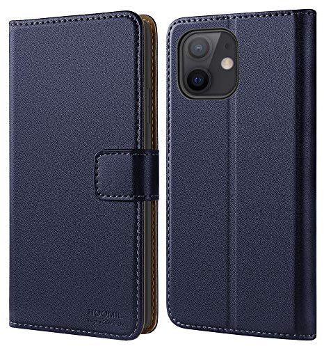 HOOMIL MagFlip Hülle für iPhone 12 Mini, [Nr.1 Verarbeitung] Premium Leder Handyhülle Klappbar Case Schutzhülle - Blau